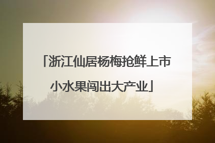 浙江仙居杨梅抢鲜上市 小水果闯出大产业